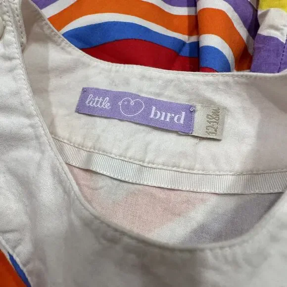 Little Bird by Jools Oliver Retro Rainbow Stripe Collar Dress - Picture 6 of 8